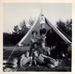 Julia with her girl guiding group at scout camp, Sussex, 1960s. Public Submission from our Grown Up In Britain campaign