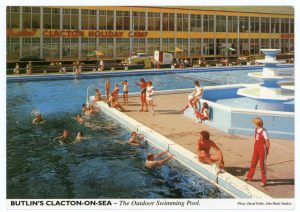 Postcard from Butlin's Holiday Camp showing The Outdoor Swimming Pool, Clacton, UK, 1960s