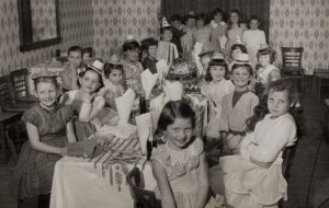 A children's birthday party, 1950s, Jaywick, UK