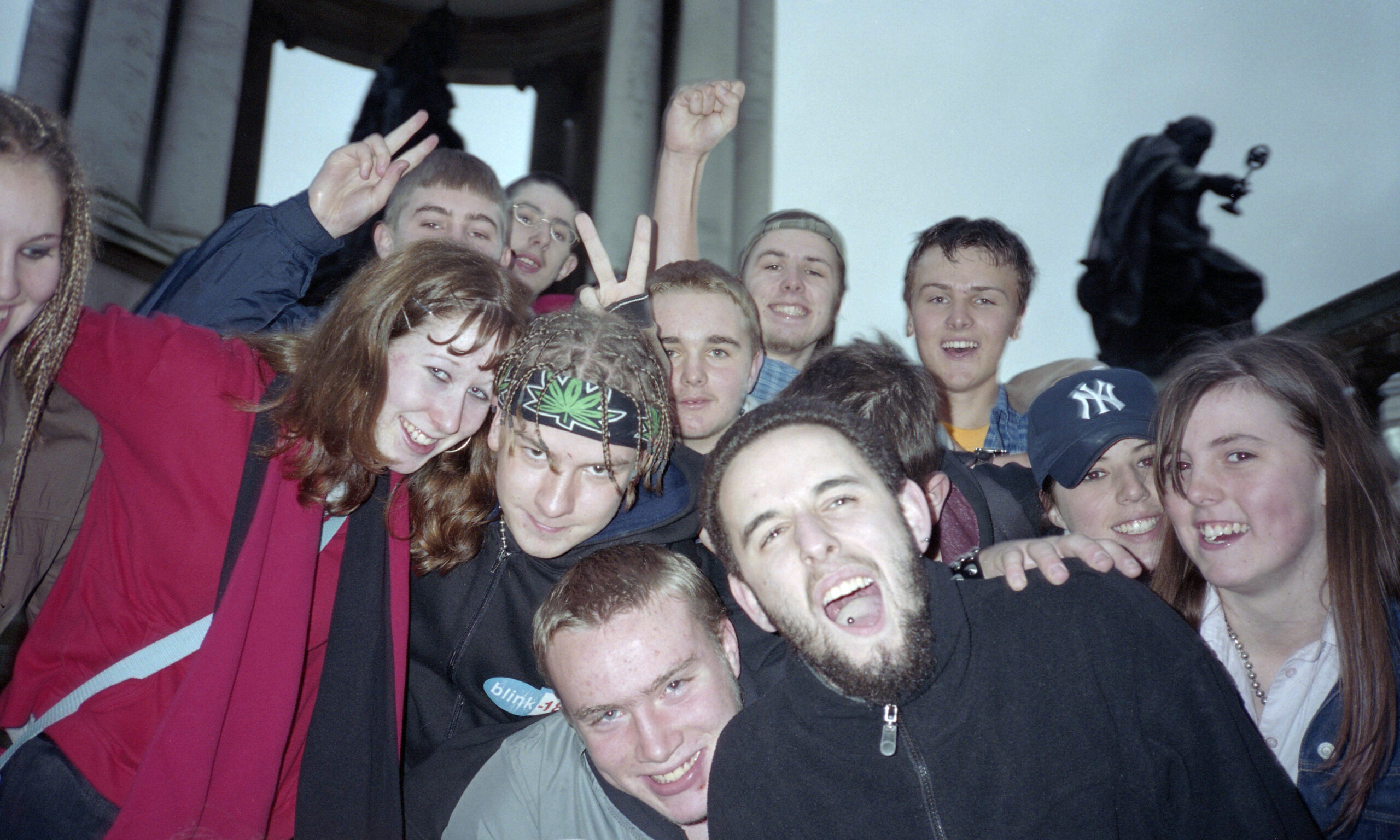 Group of nu-metal friends, Liverpool, UK, November 2001. Group of nu-metal friends, Liverpool, UK, November 2001.