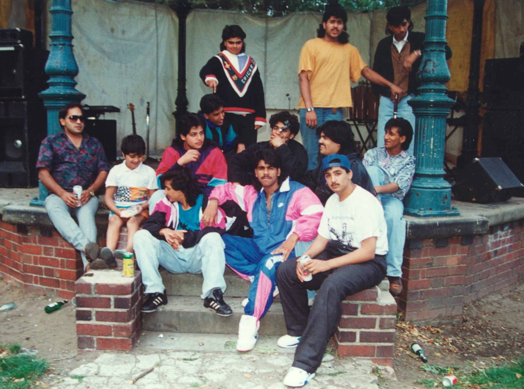 Gursharanapal Singh Chana: GSC0005 Boy Chana with Kala Naag at the Handsworth Park bandstand, Handsworth, Birmingham, UK, 1990s.