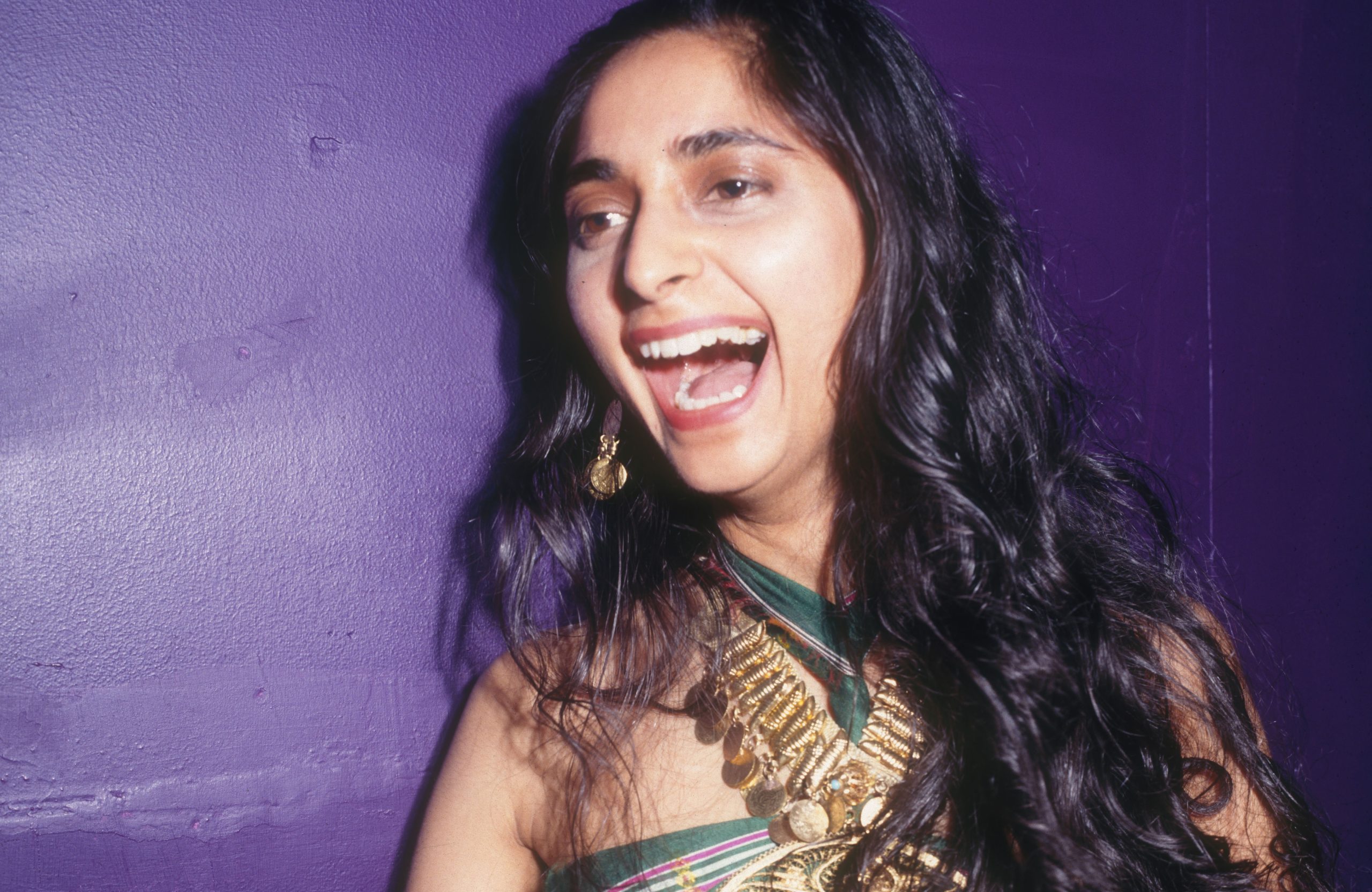 Adam Friedman_ AF0186 1 Raj. Asian girl, laughing, wearing indian clothing, bangra night, Anokha @ The Blue Note 1997 Adam Friedman